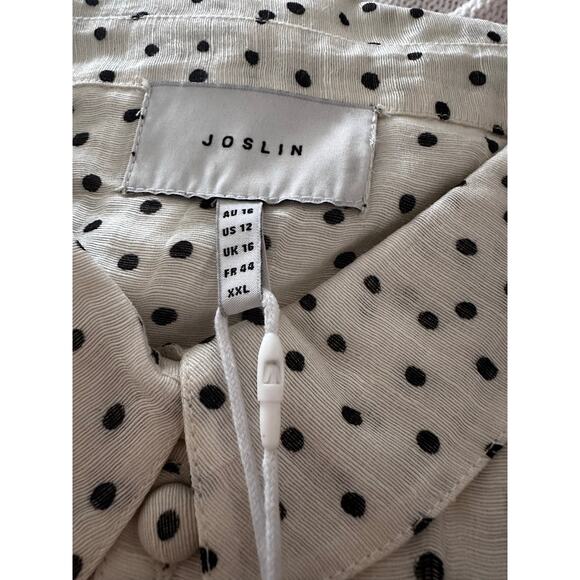 Joslin Dottie Silk Linen Midi Shirt Dress Polka Dot NWT Size 12 - Picture 13 of 15
